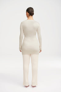 Rachel Ribbed Split Hem Top Clothing Veiled 