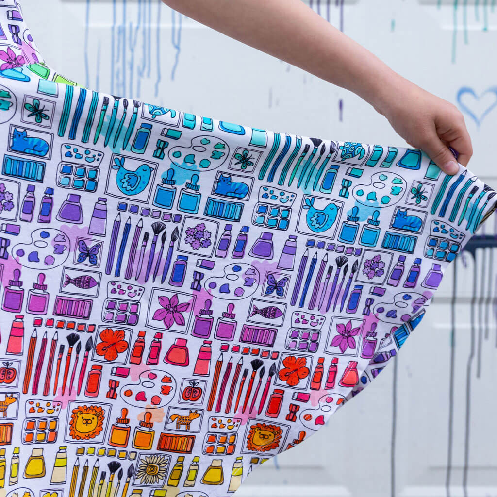 Princess Awesome & Boy Wonder "Smarty Paints" Rainbow Art Supplies Super Twirler Dress with Pockets — detail shot 7