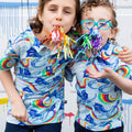 Princess Awesome & Boy Wonder Rainbow Breathing Dragons Short Sleeve Polo Shirt — main product shot