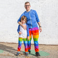 Princess Awesome & Boy Wonder Adult "Paint the Town" Rainbow Fuzzy Fleece Joggers with Pockets — main product shot