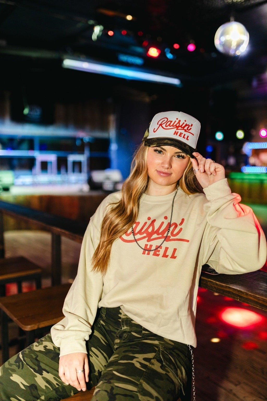 Wild Junkie Raisin' Hell Graphic Sweatshirt — lifestyle context