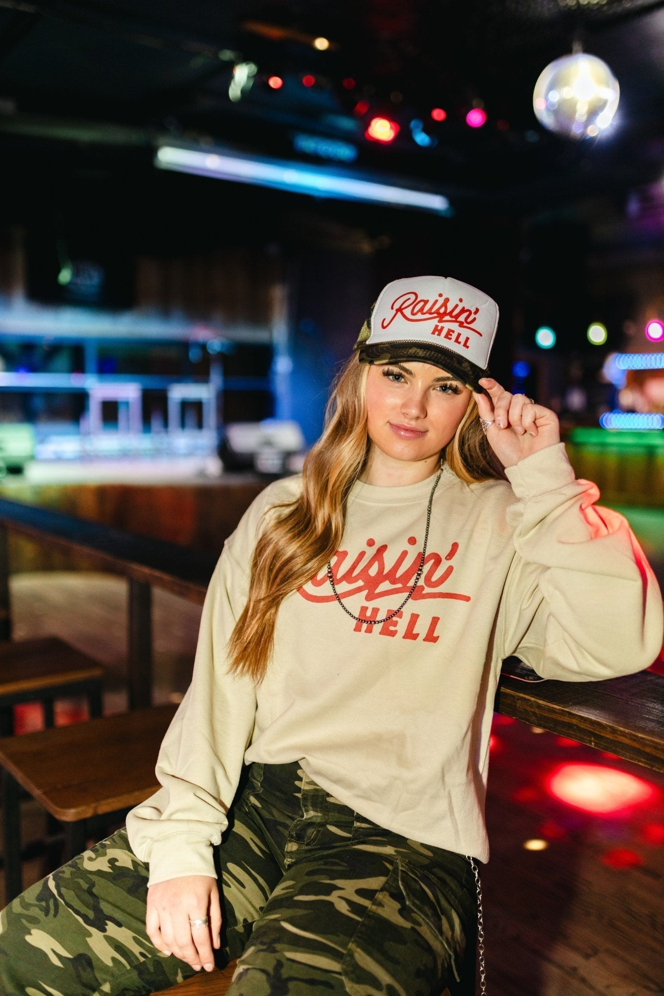 Wild Junkie Raisin' Hell Graphic Sweatshirt — lifestyle context