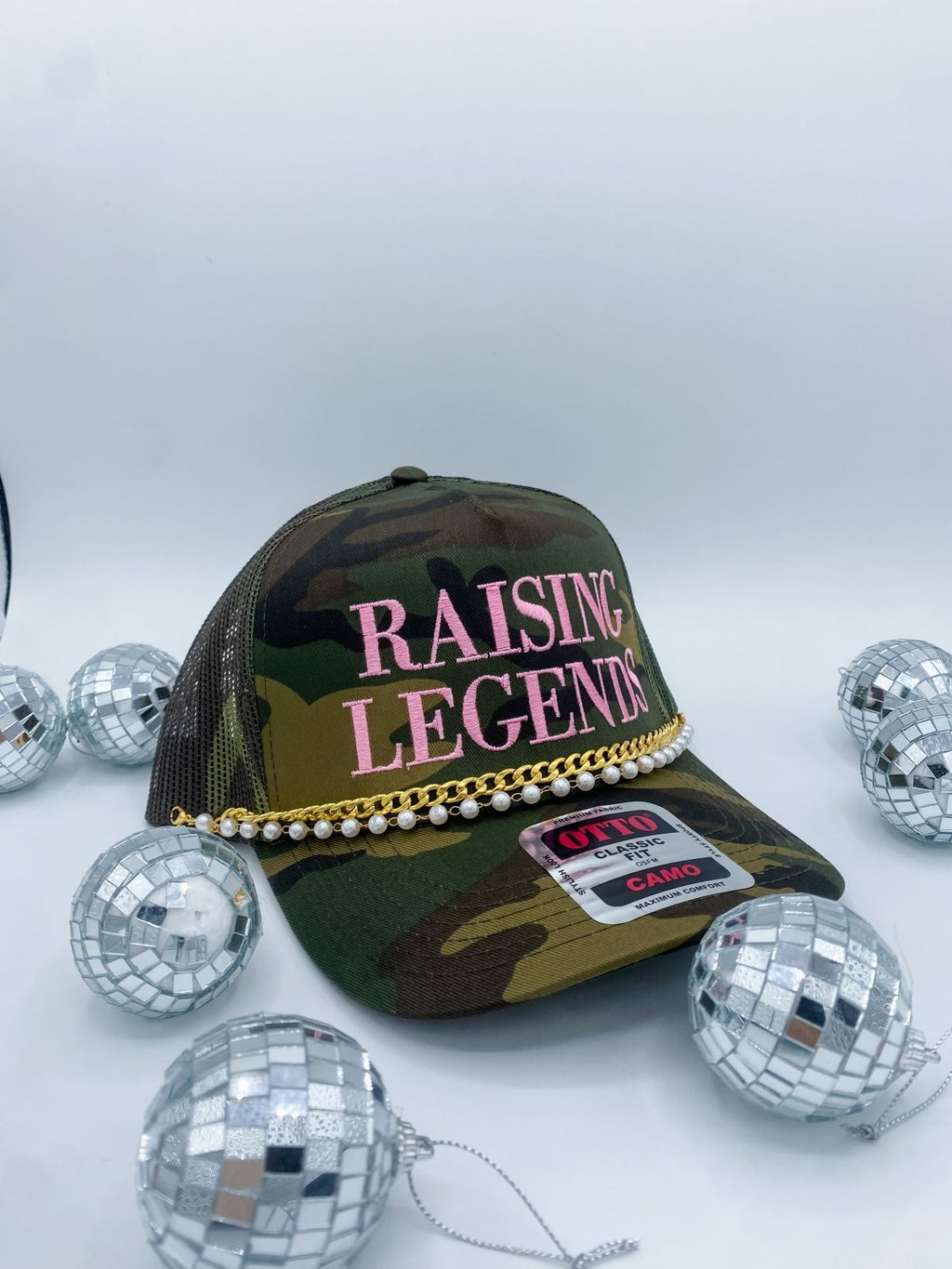 Coco & Rho Raising Legends Pink Camo - Trucker Hat — detail close-up