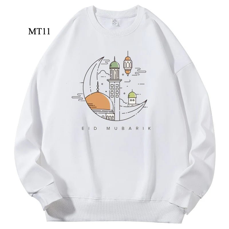 Mariam's Collection Ramadan Keffiyeh Customizable Sweatshirt for Adults – High-Quality, No-Hood… — product on model