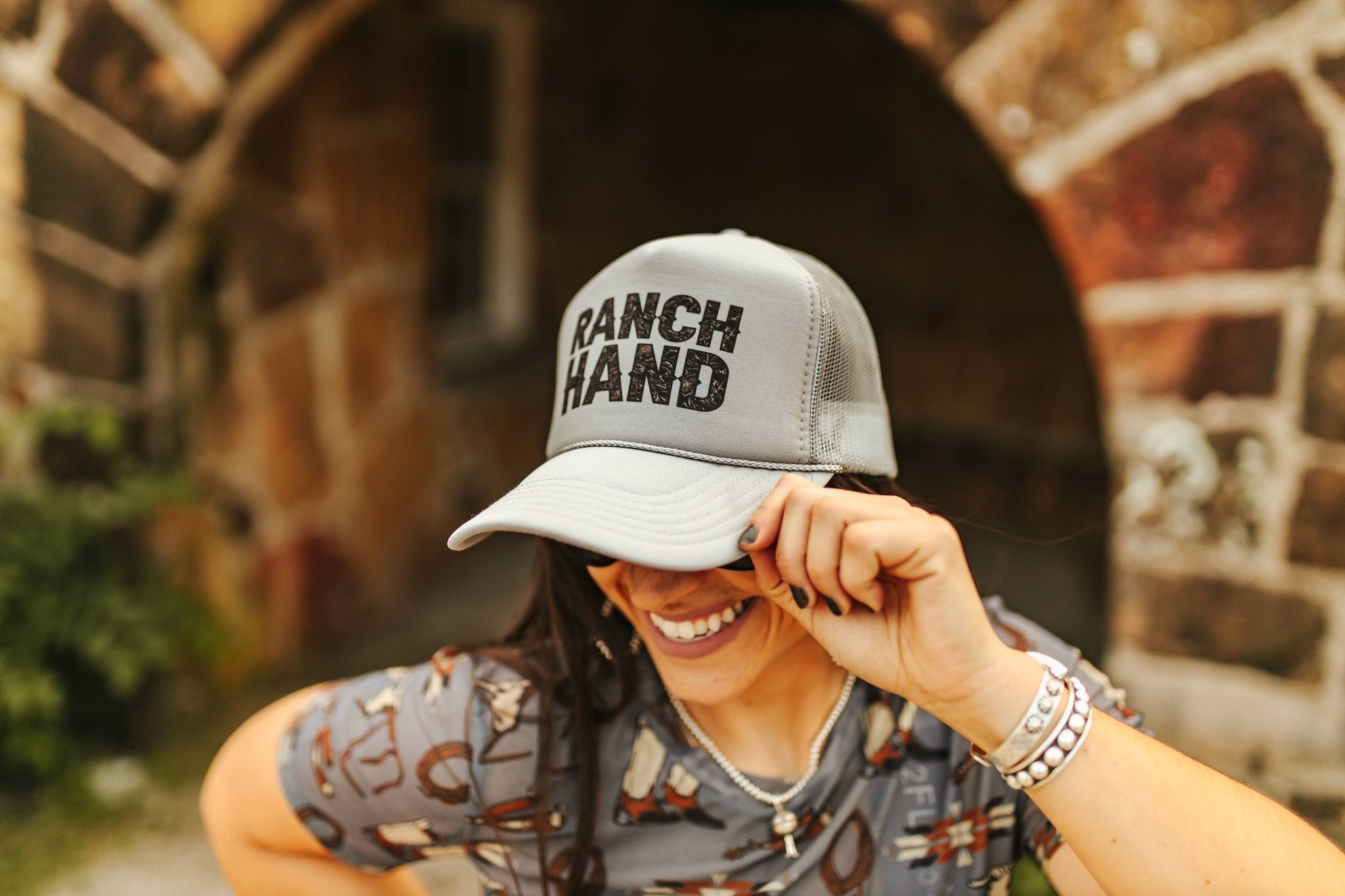 Wild Junkie Ranch Hand Trucker Hat — lifestyle context