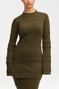 Rania Ribbed Knit Split Hem Top - Sage Clothing Veiled 