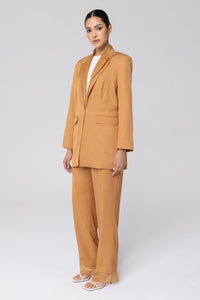 Rayan Organza Two Piece Blazer - Brown Sugar Veiled 
