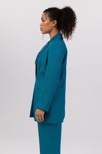 Rayan Organza Two Piece Blazer - Deep Lagoon Veiled 