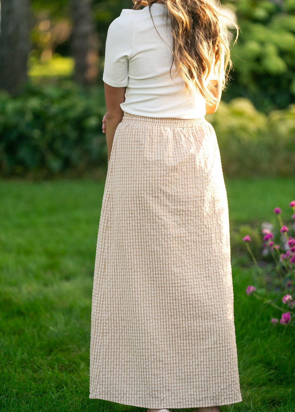 Inherit Co. Rayne Modern Gingham Maxi Skirt — comparison shot