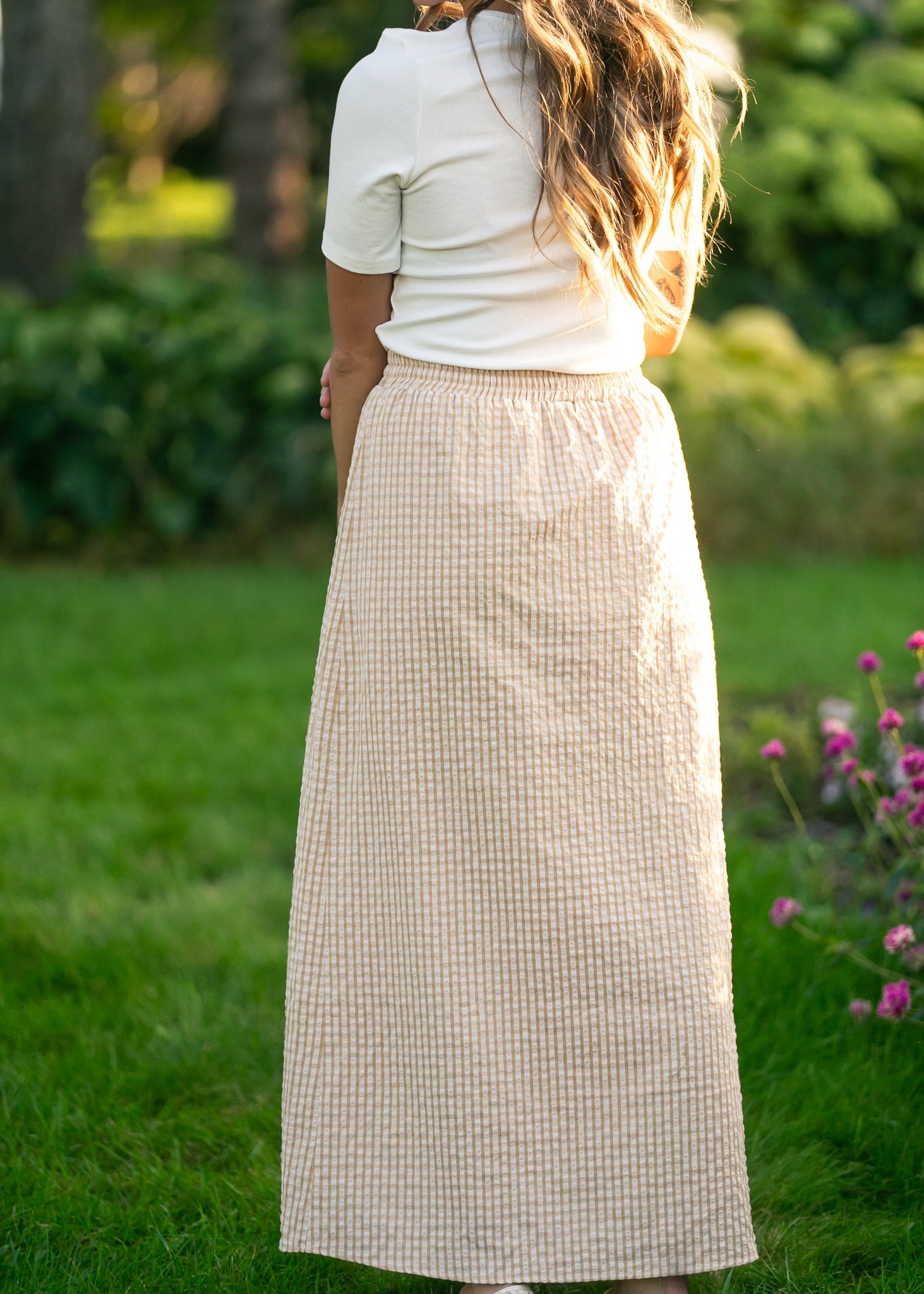 Inherit Co. Rayne Modern Gingham Maxi Skirt — comparison shot