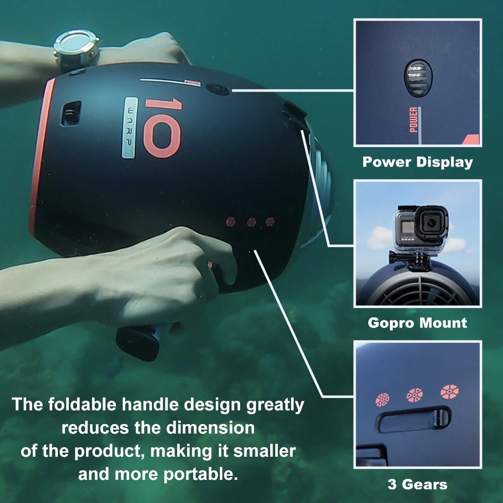 RBS WARP 10 630W 3-Speed Underwater Sea Scooter For Scuba Diving And Snorkeling (SAK94185) – SAKSBY WHOLESALE, view 7