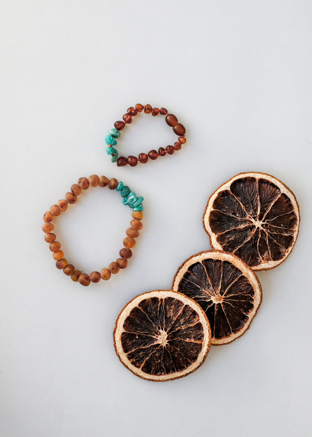 CanyonLeaf Raw Cognac Baltic Amber + Raw Amazonite || Adult Bracelet — Cognac detail