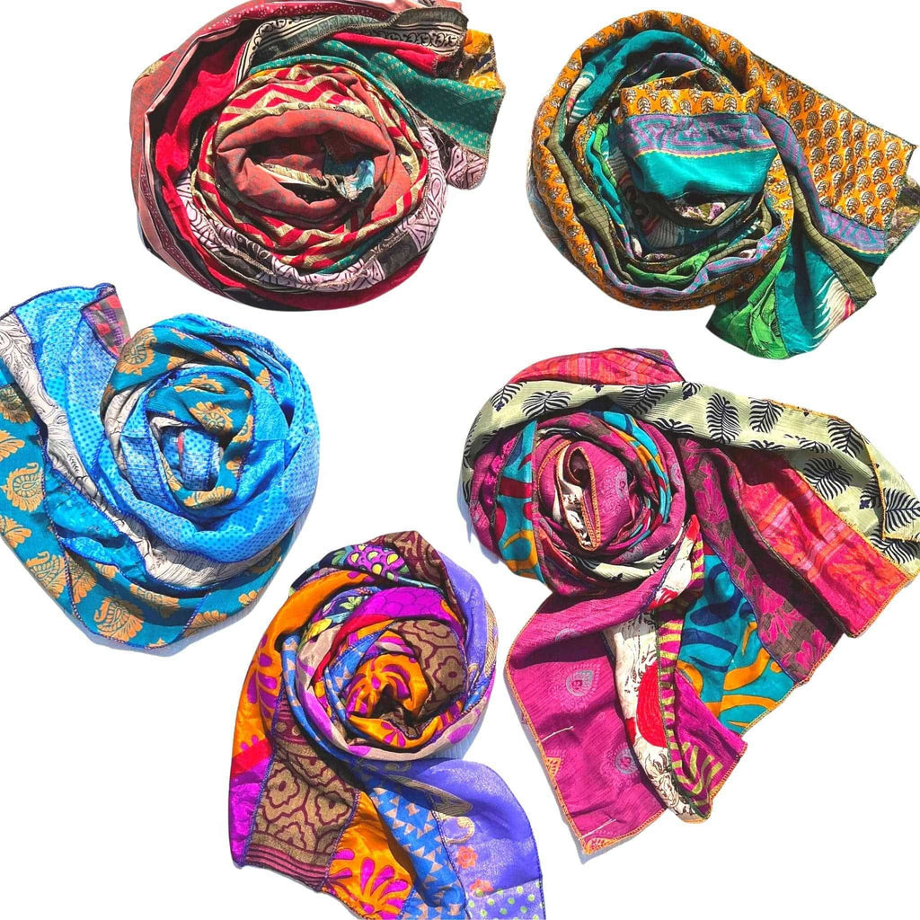 Darn Good Yarn The Original Medley Scarf. ♻️ Made from Sari Magic — main product shot