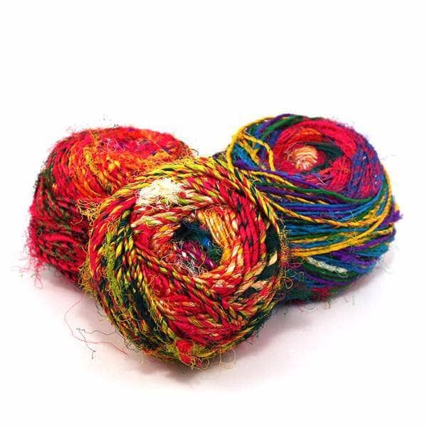 Darn Good Yarn Darn Good Yarn Recycled Silk Yarn "Spice Market" — lifestyle worn / used context