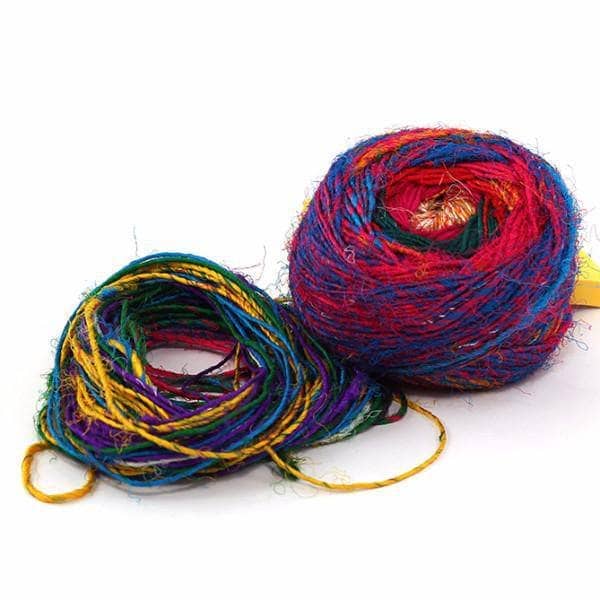 Darn Good Yarn Darn Good Yarn Recycled Silk Yarn "Spice Market" — detail shot 6