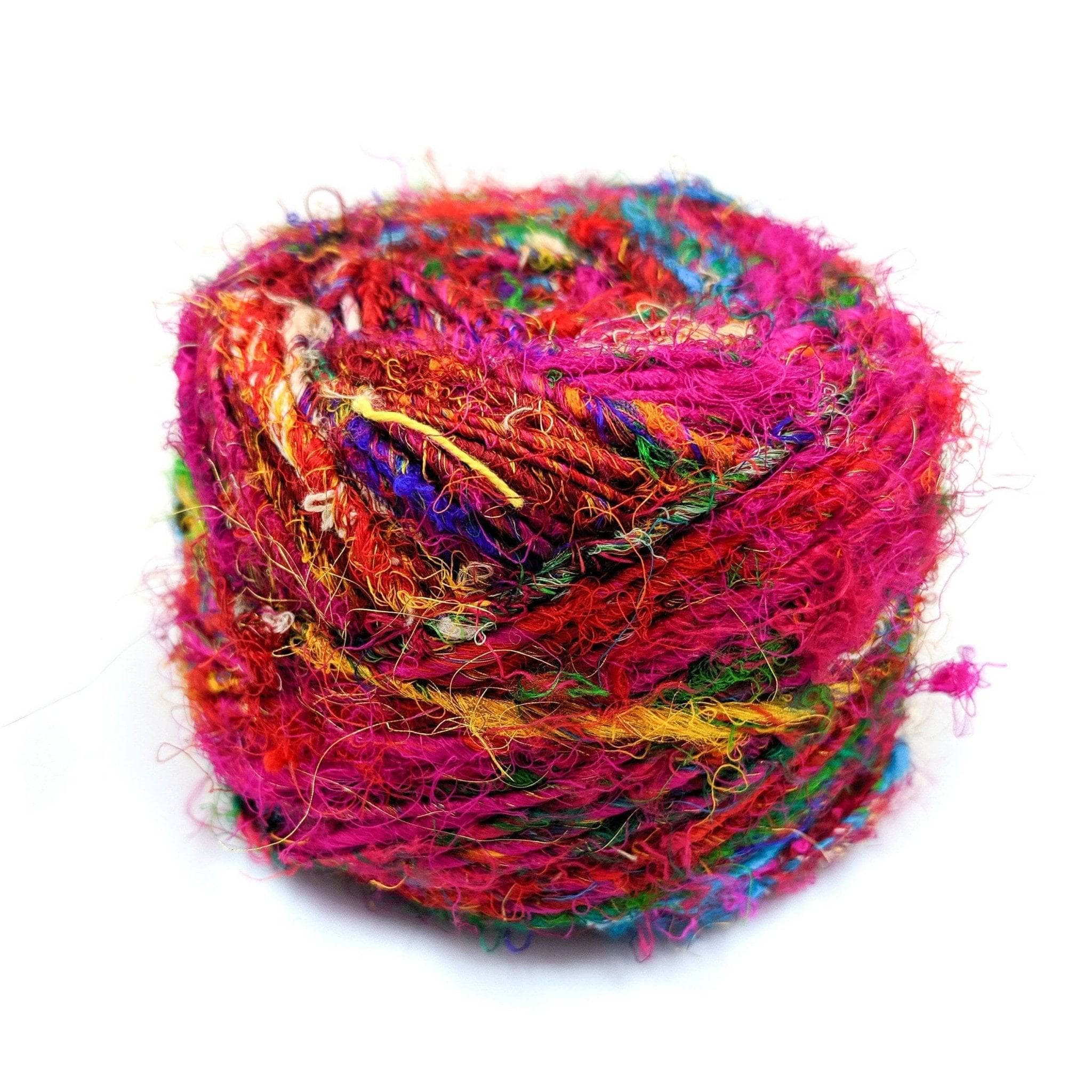Darn Good Yarn Darn Good Yarn Recycled Silk Yarn Worsted Weight "Wild Peacock" — yarn category context