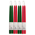 Classic Christmas Beeswax Taper Candle Bundle - Red & Moss Green