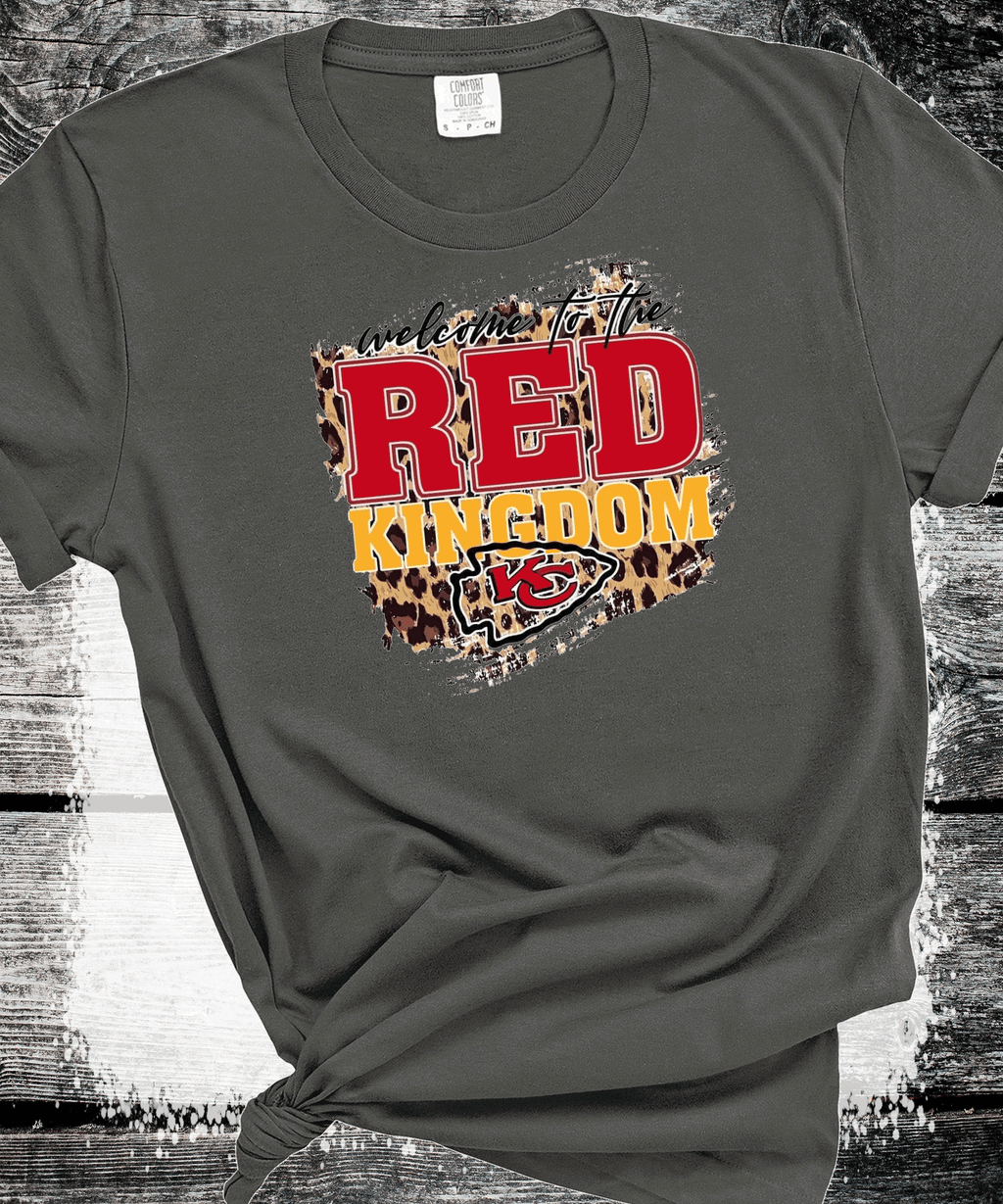 A Blessed Texas Mess Boutique Welcome to the Red Kingdom Football Sweatshirt, Chiefs T-shirt And Hoodie,… — A Blessed Texas Mess Boutique branding close-up