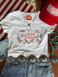 Wild Junkie Red, White & Western Babydoll Graphic Tee — main product shot