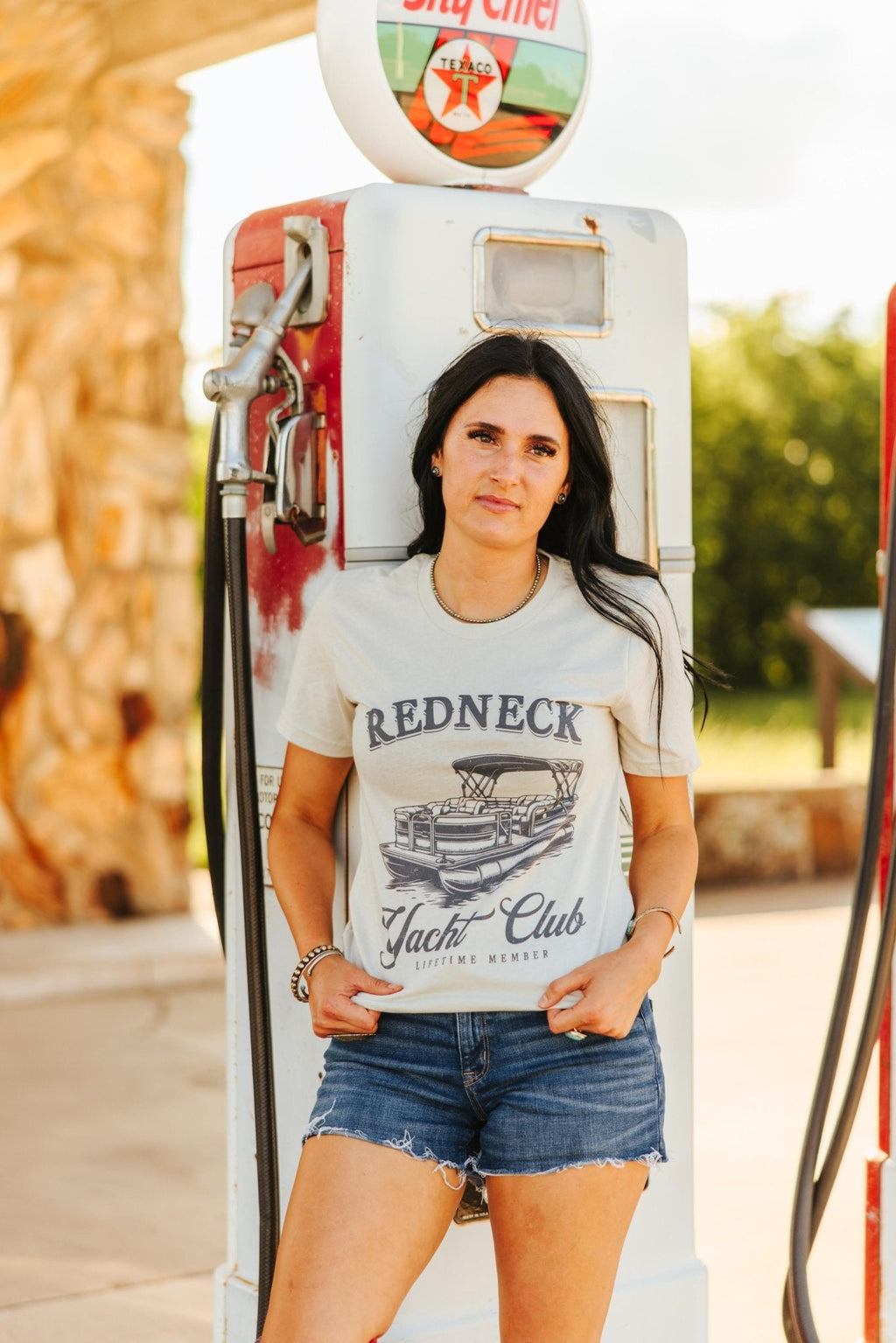 Wild Junkie Redneck Yacht Club Graphic Tee — construction detail