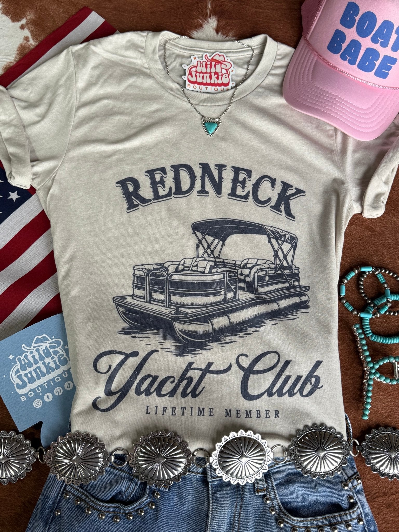Wild Junkie Redneck Yacht Club Graphic Tee — main product shot