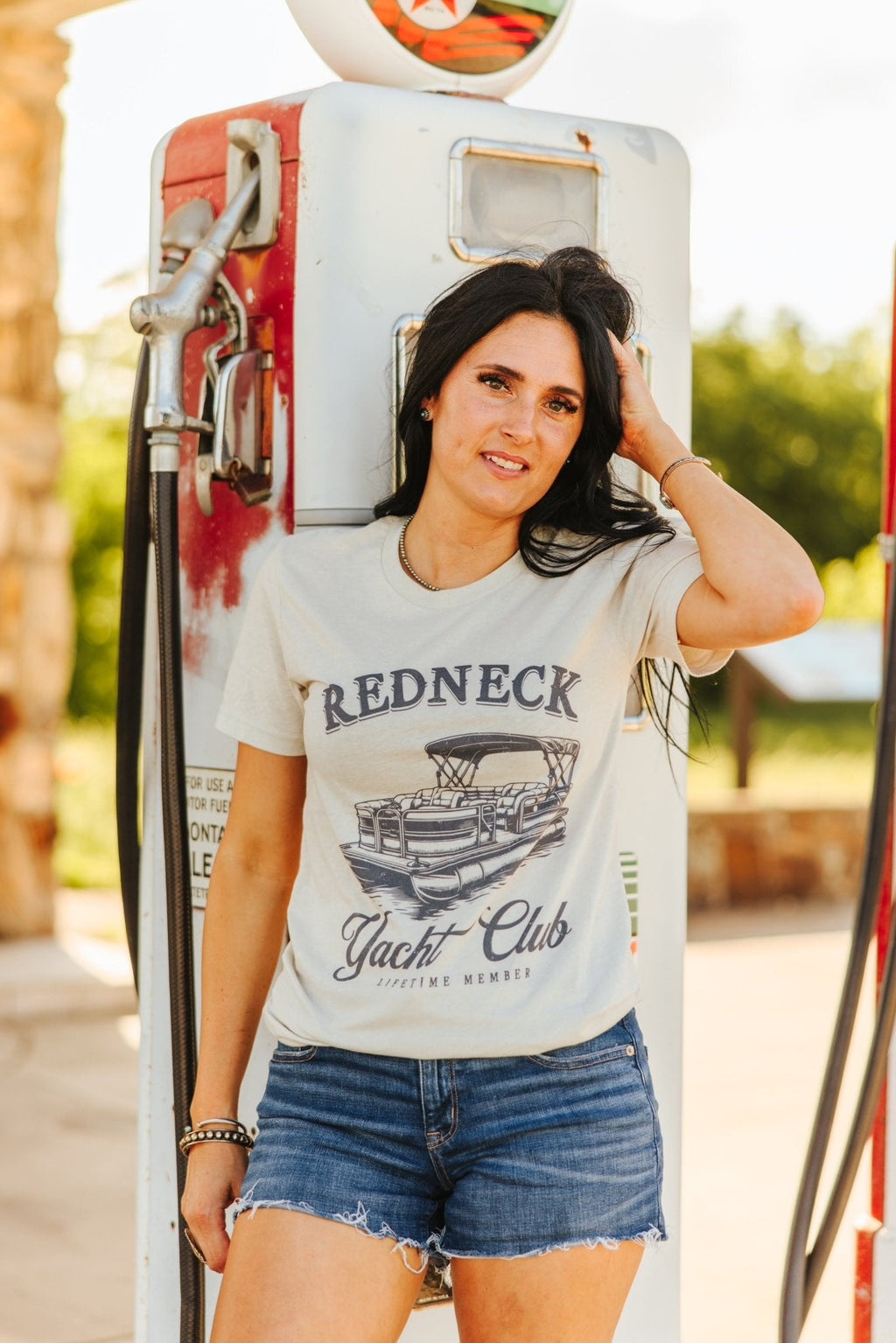 Wild Junkie Redneck Yacht Club Graphic Tee — lifestyle worn / used context
