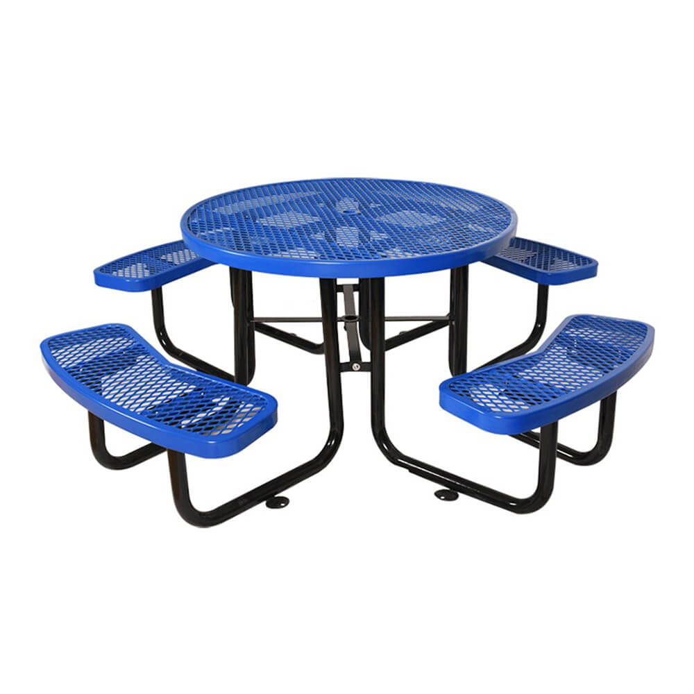 Large 46-Inch Heavy-Duty Round Outdoor Steel Picnic Table With Umbrella Hole (SAK96428) – SAKSBY WHOLESALE, view 12