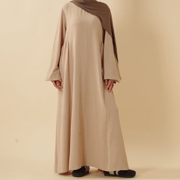 Mariam's Collection Relaxed Fit Lantern Sleeves Crepe Abaya (MA190) — feature highlight