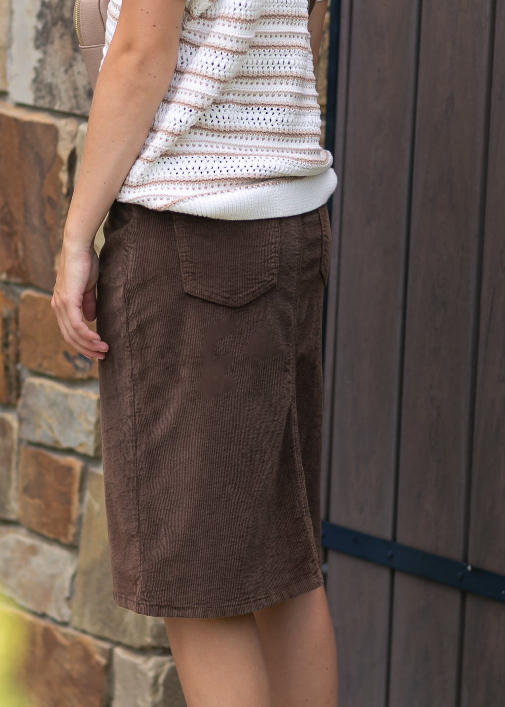 Inherit Co. Remi Corduroy Midi Skirt - FINAL SALE — back view