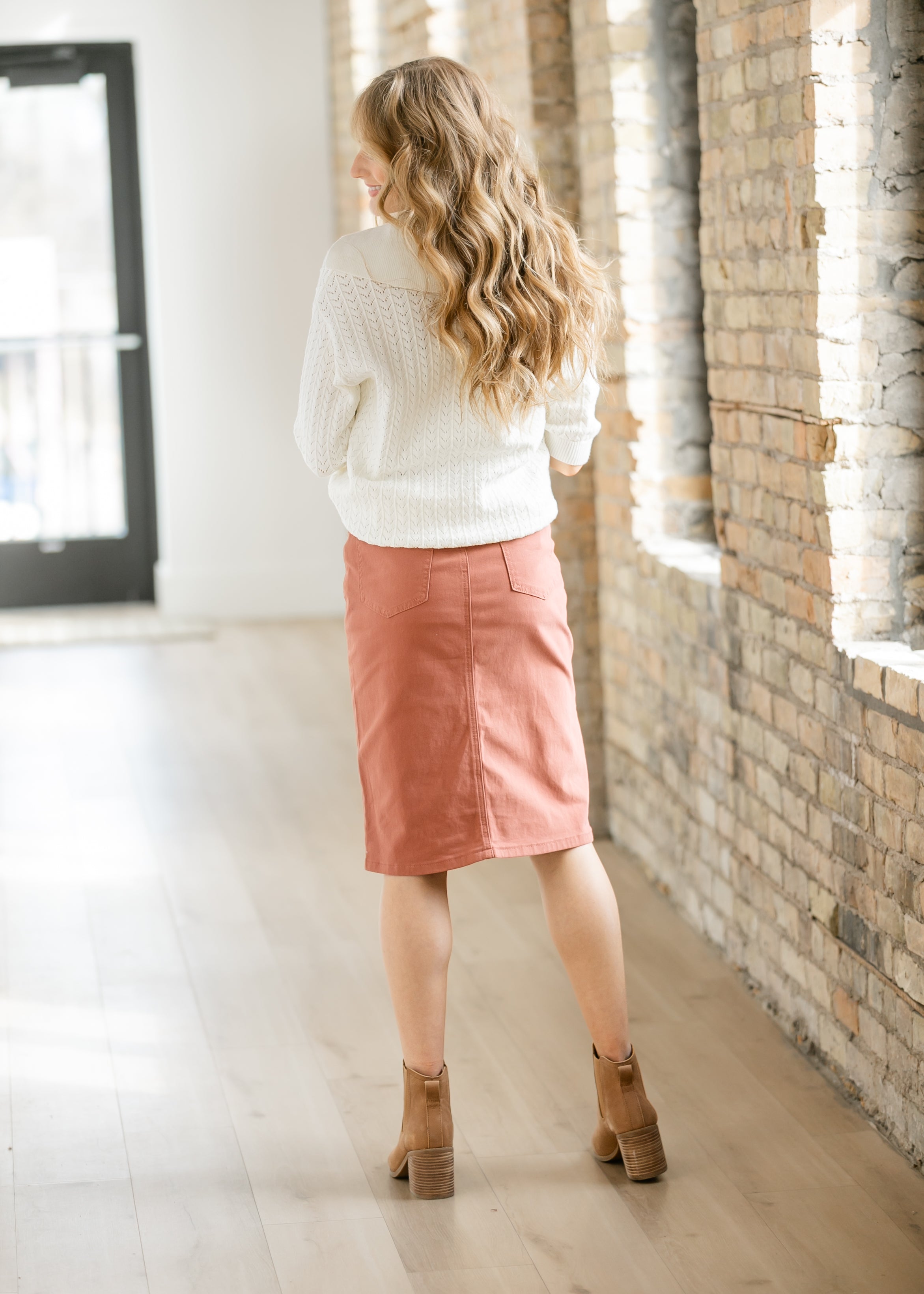 Inherit Co. Remi Sienna Denim Midi Skirt - FINAL SALE — alternative angle