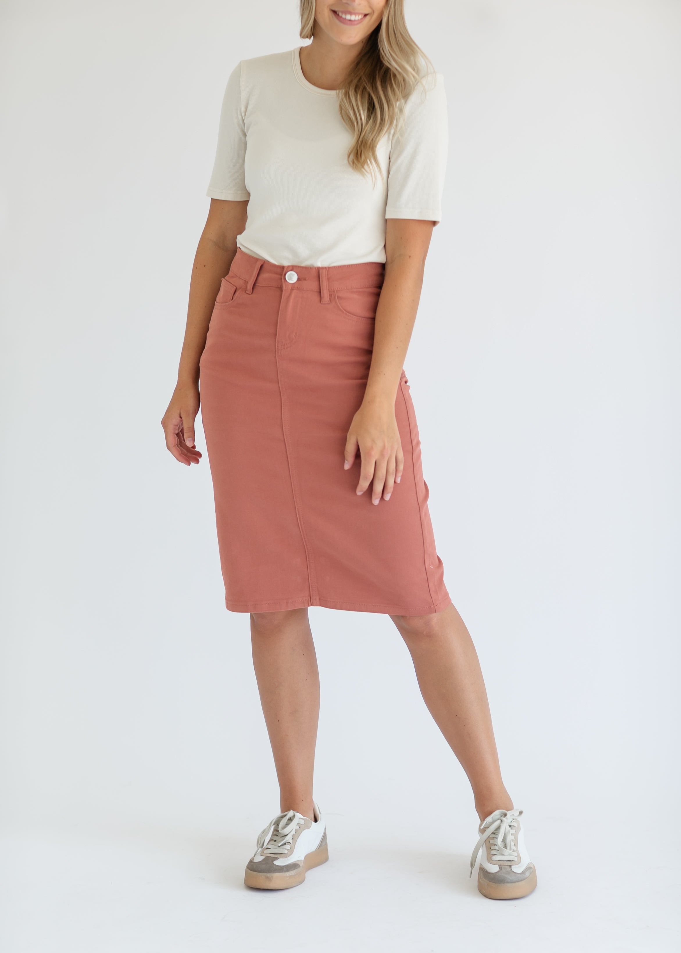 Inherit Co. Remi Sienna Denim Midi Skirt - FINAL SALE — size reference