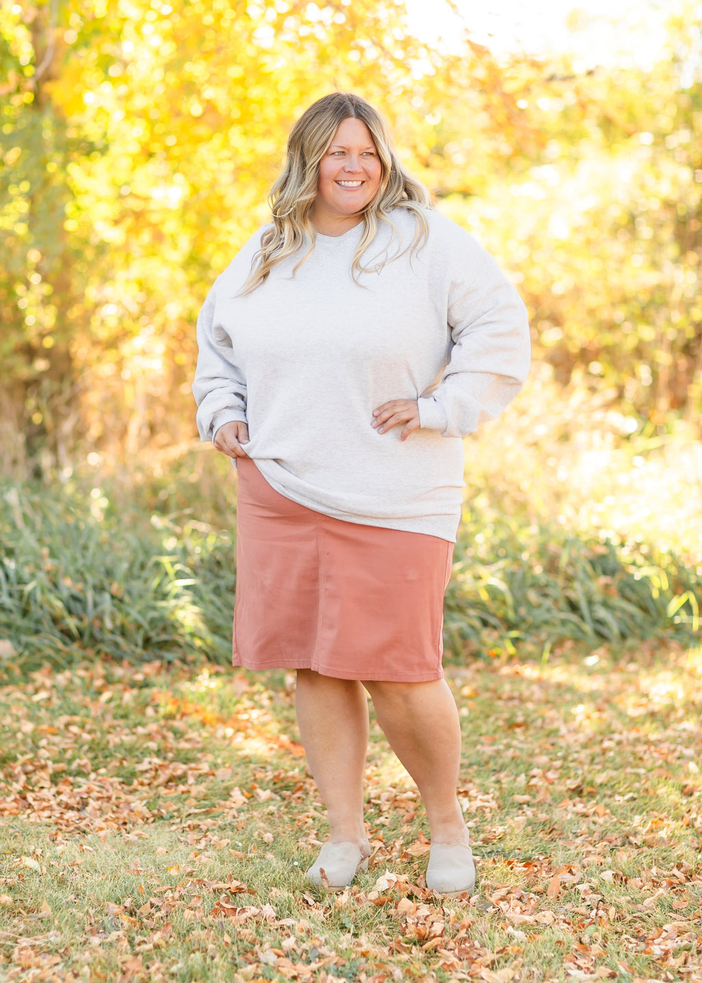 Inherit Co. Remi Sienna Denim Midi Skirt - FINAL SALE — detail close-up