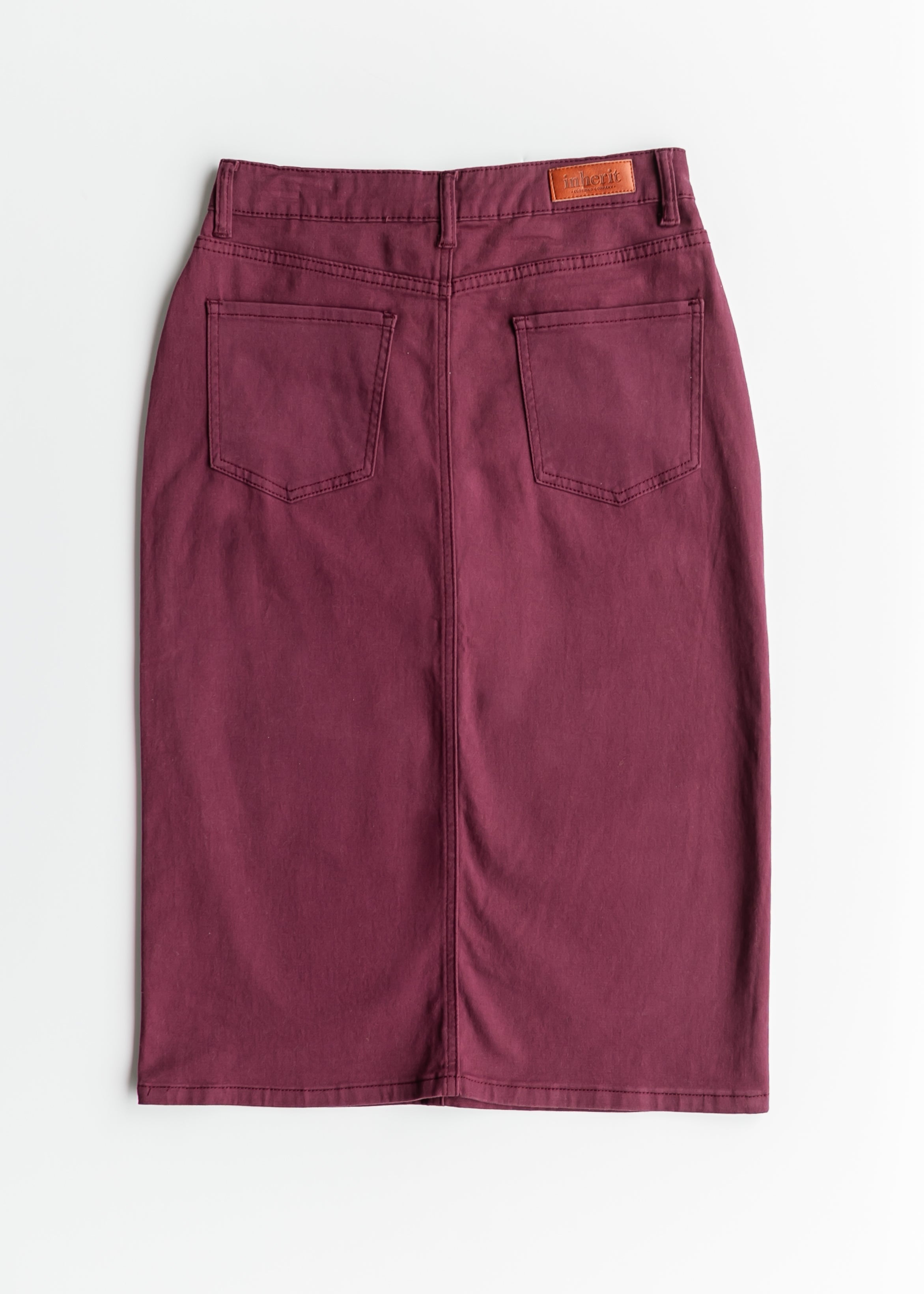 Inherit Co. Remi Orchid Denim Midi Skirt - FINAL SALE — in-use photo