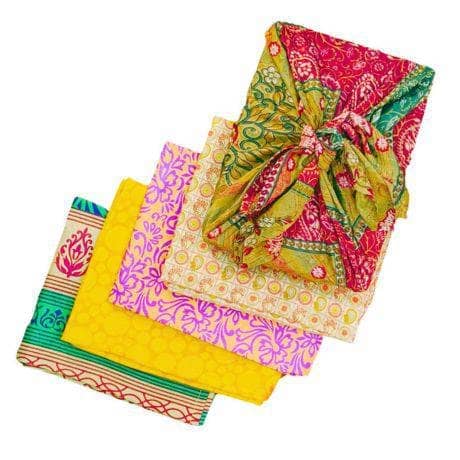 Darn Good Yarn Darn Good Yarn Reusable Sari Silk Gift Wrap - 5-pack — home decor category context