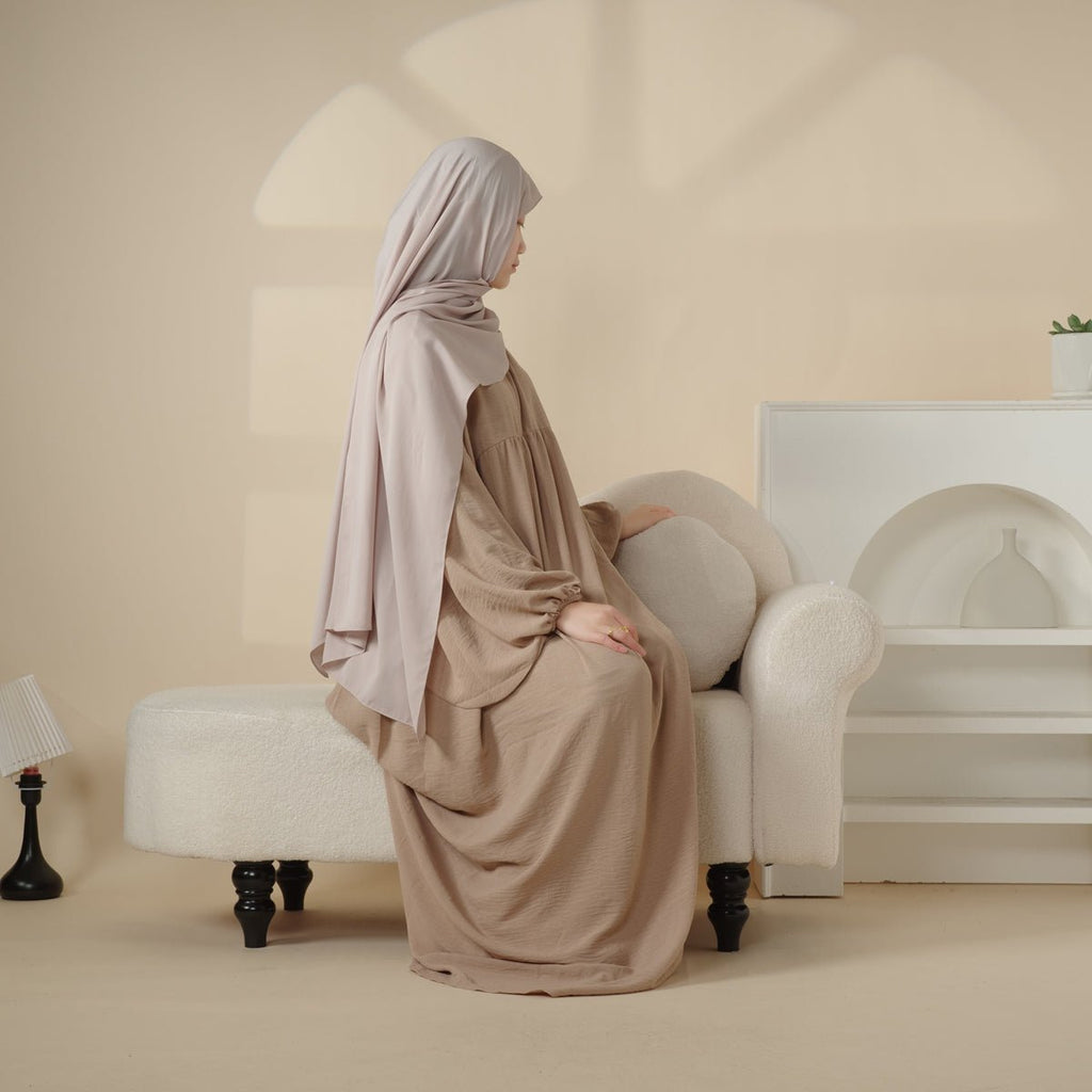 Mariam's Collection Reversible Abaya Made With Crepe Fabric (MA035) — flat-lay composition