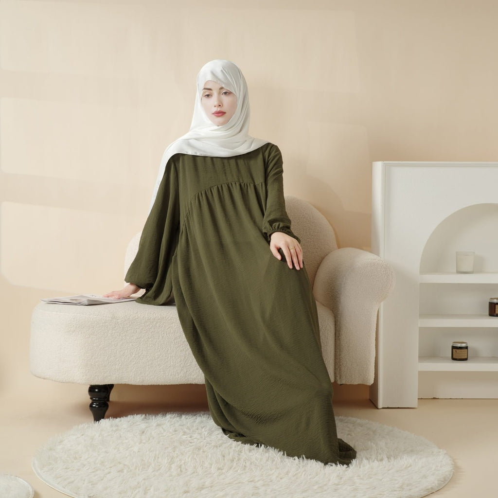 Mariam's Collection Reversible Abaya Made With Crepe Fabric (MA035) — detail close-up