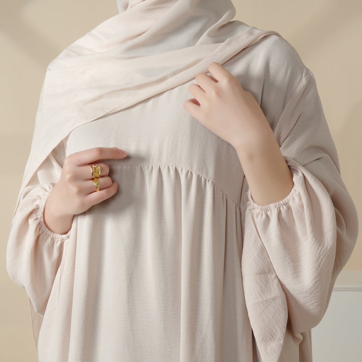 Mariam's Collection Reversible Abaya Made With Crepe Fabric (MA035) — back view