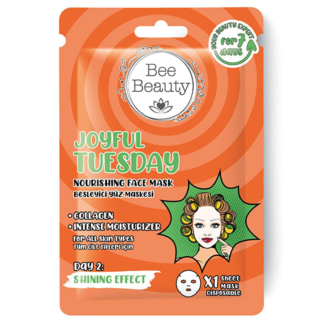 Bee Beauty 7-Day Skincare Mask Set for Face, Hands, and Feet - Comprehensive Facial and Body Care Routine