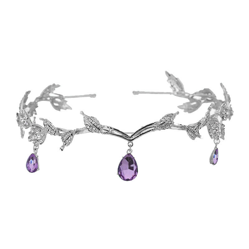Mariam's Collection Rhinestone-Encrusted Hair Clip with Forehead Pendant Accent (MAC329) — back view