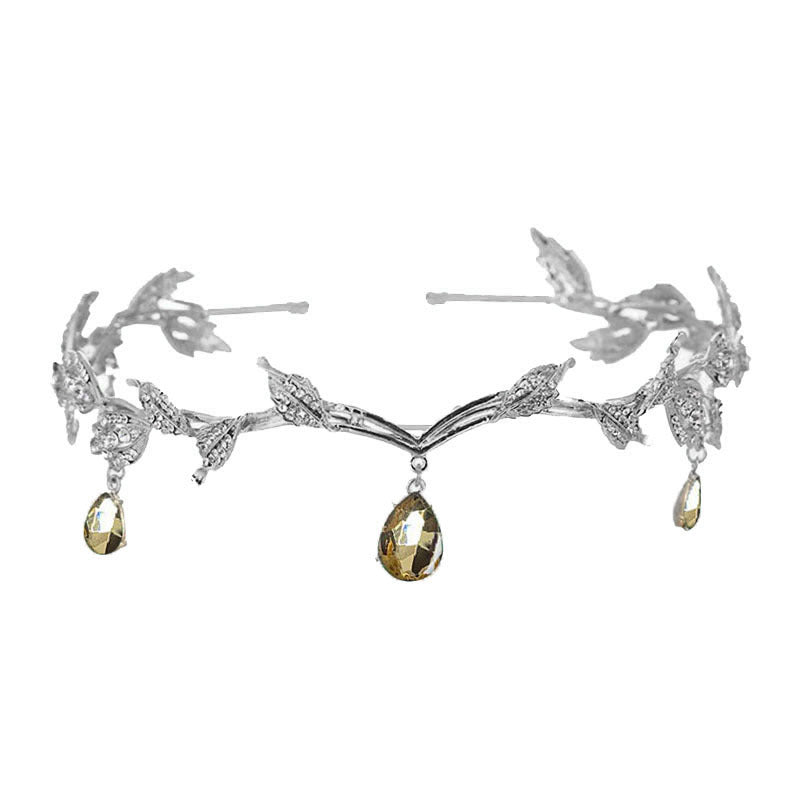 Mariam's Collection Rhinestone-Encrusted Hair Clip with Forehead Pendant Accent (MAC329) — in-use photo