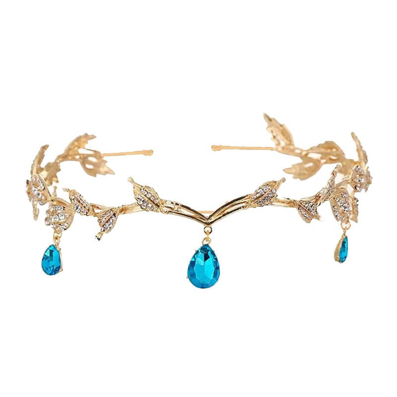 Mariam's Collection Rhinestone-Encrusted Hair Clip with Forehead Pendant Accent (MAC329) — flat-lay composition