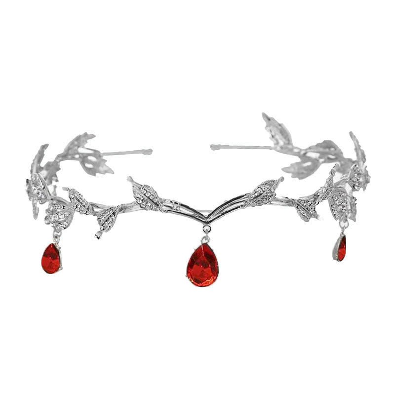 Mariam's Collection Rhinestone-Encrusted Hair Clip with Forehead Pendant Accent (MAC329) — detail close-up