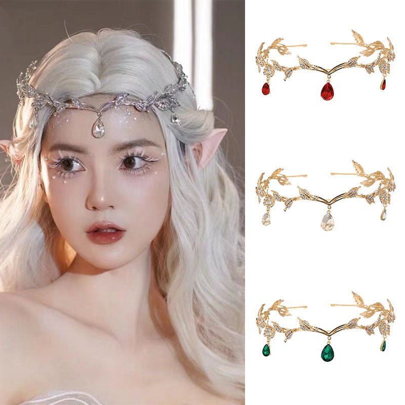 Mariam's Collection Rhinestone-Encrusted Hair Clip with Forehead Pendant Accent (MAC329) — Mariam's Collection branding close-up