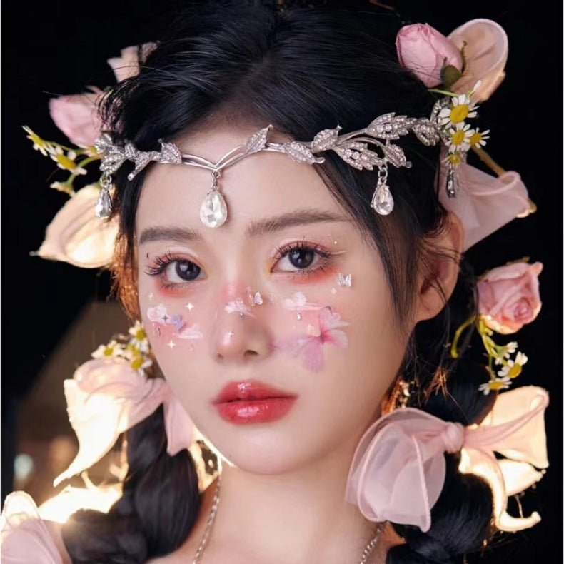 Mariam's Collection Rhinestone-Encrusted Hair Clip with Forehead Pendant Accent (MAC329) — main product shot