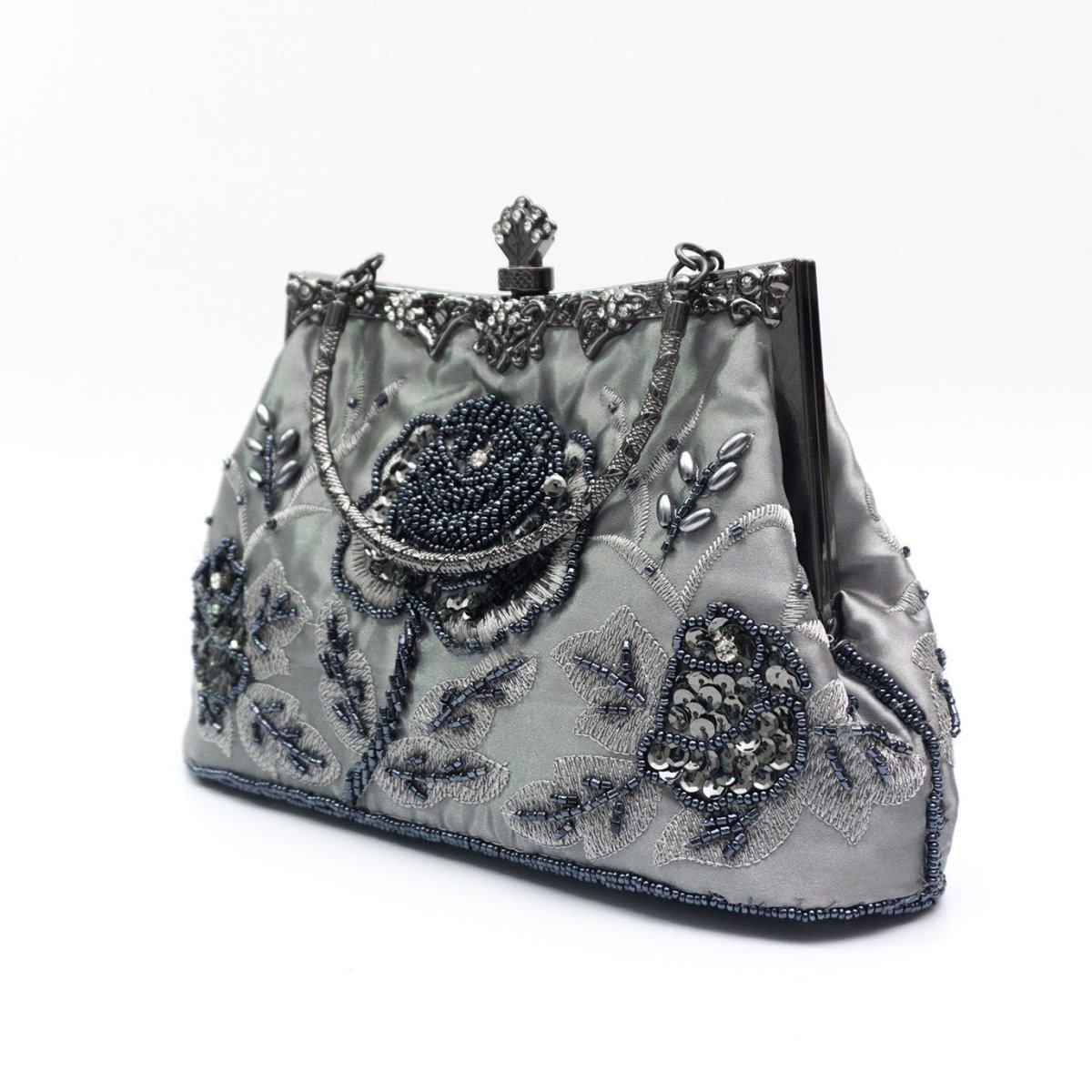 Mariam's Collection Rhinestone Rose Embroidery Beaded Vintage Clutch Bag (MAC292) — product category context
