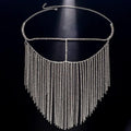Mariam's Collection MAC054 Rhinestone Tassel Face Chain Mask - Bling Cover for Parties & Events — construction detail