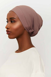 Ribbed Tie Back Undercap - Deep Taupe Extra Small Accessories Veiled 