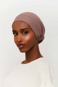Ribbed Tie Back Undercap - Deep Taupe Extra Small Accessories Veiled 