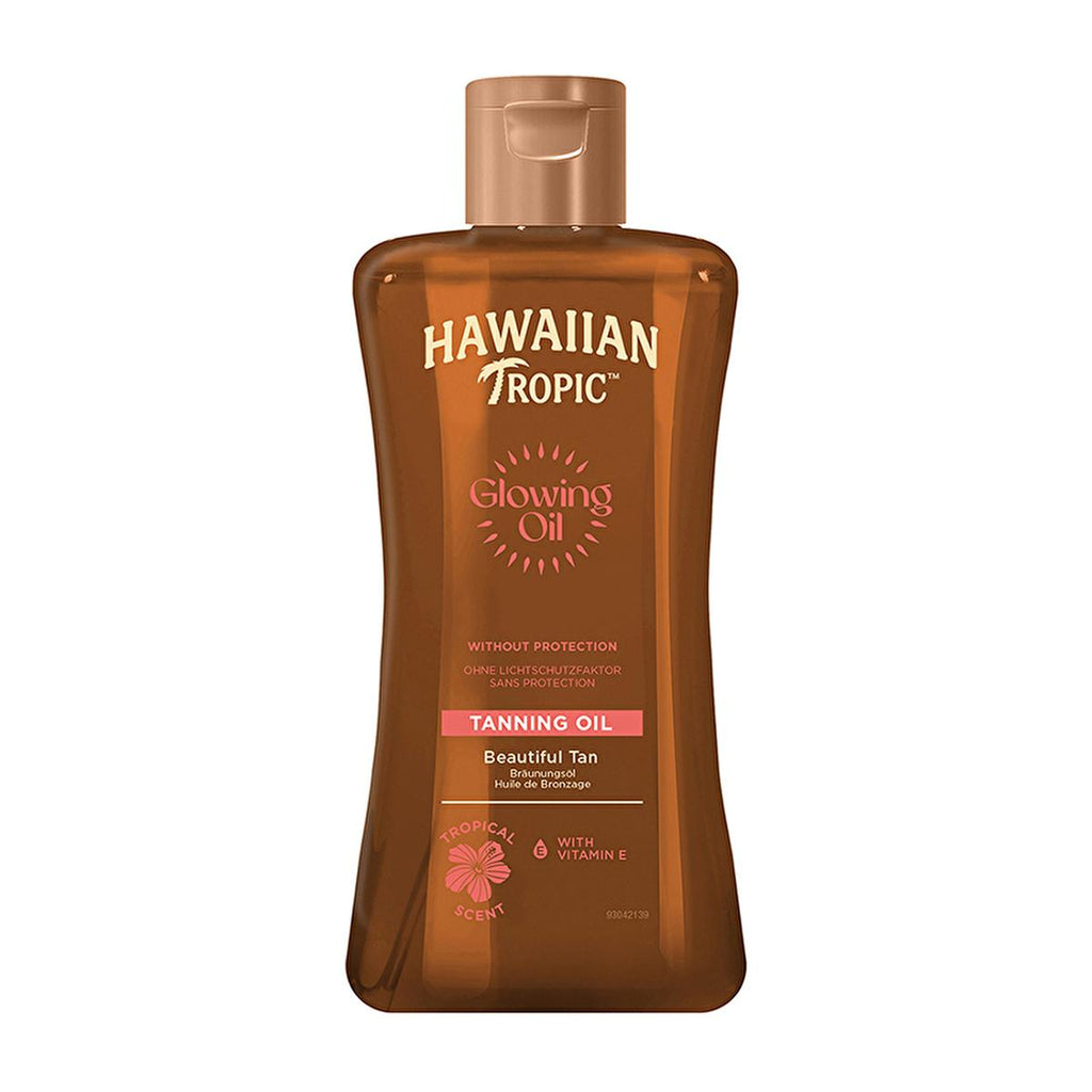 Hawaiian Tropic Glowing Coconut Tanning Oil: Long-Lasting Tan, Moisturizes, Water Resistant - Natural Bronzing Oil