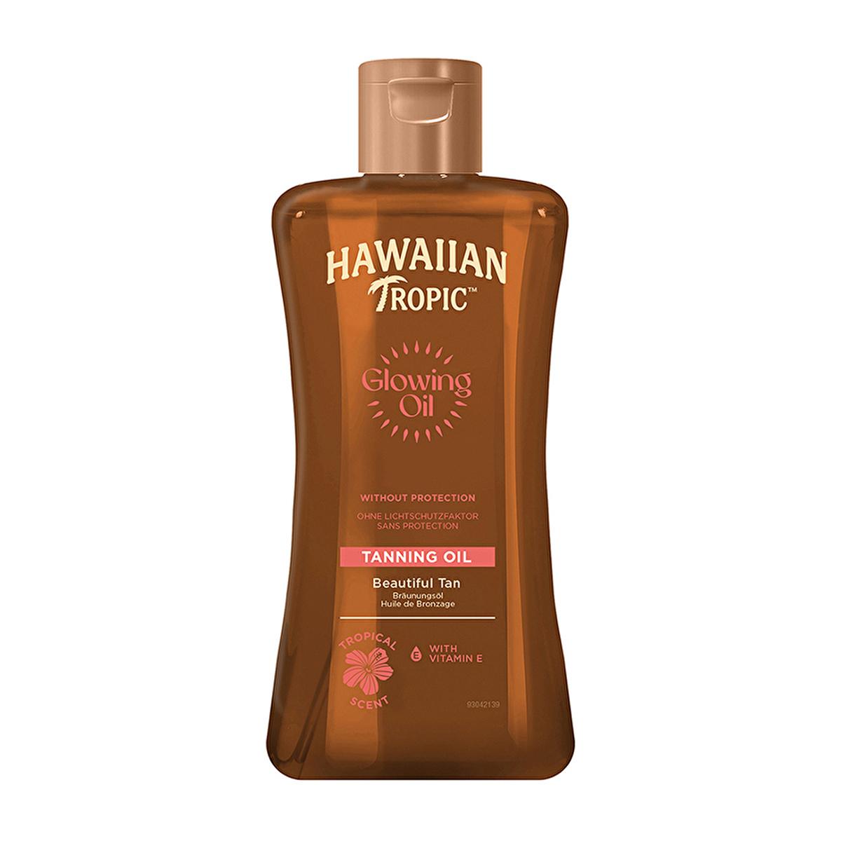 Hawaiian Tropic Glowing Coconut Tanning Oil: Long-Lasting Tan, Moisturizes, Water Resistant - Natural Bronzing Oil